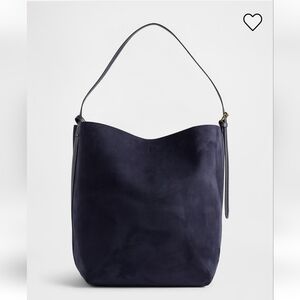 Elegant Gqp Navy Suede Women's Bucket Bag